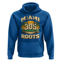 Vintage Miami 305 Roots Hoodie Retro Sunset Palm Trees Florida Natives