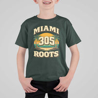 Vintage Miami 305 Roots T Shirt For Kid Retro Sunset Palm Trees Florida Natives