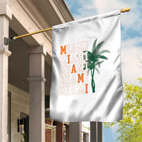 Miami Pride Palm Tree Graphic Garden Flag Orange and Green Tropical City Vibes