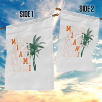 Miami Pride Palm Tree Graphic Garden Flag Orange and Green Tropical City Vibes