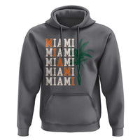 Miami Pride Palm Tree Graphic Hoodie Orange and Green Tropical City Vibes