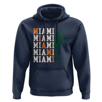 Miami Pride Palm Tree Graphic Hoodie Orange and Green Tropical City Vibes