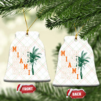 Miami Pride Palm Tree Graphic Ceramic Ornament Orange and Green Tropical City Vibes