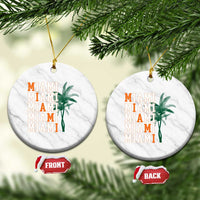 Miami Pride Palm Tree Graphic Ceramic Ornament Orange and Green Tropical City Vibes
