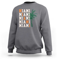Miami Pride Palm Tree Graphic Sweatshirt Orange and Green Tropical City Vibes