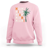 Miami Pride Palm Tree Graphic Sweatshirt Orange and Green Tropical City Vibes