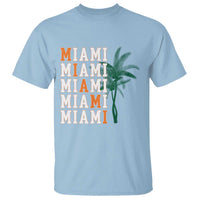 Miami Pride Palm Tree Graphic T Shirt Orange and Green Tropical City Vibes