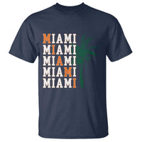 Miami Pride Palm Tree Graphic T Shirt Orange and Green Tropical City Vibes