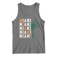 Miami Pride Palm Tree Graphic Tank Top Orange and Green Tropical City Vibes