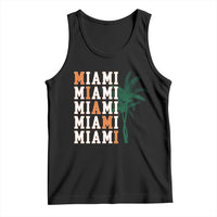 Miami Pride Palm Tree Graphic Tank Top Orange and Green Tropical City Vibes