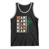 Miami Pride Palm Tree Graphic Tank Top Orange and Green Tropical City Vibes