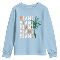 Miami Pride Palm Tree Graphic Youth Sweatshirt Orange and Green Tropical City Vibes