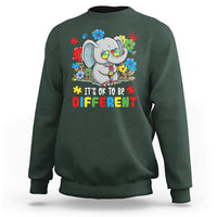 Autism Awareness Acceptance It's Ok To Be Different Elephant Sweatshirt - Wonder Print Shop