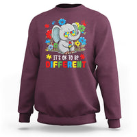 Autism Awareness Acceptance It's Ok To Be Different Elephant Sweatshirt - Wonder Print Shop