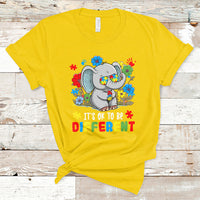 Autism Awareness Acceptance It's Ok To Be Different Elephant T-Shirt - Wonder Print Shop