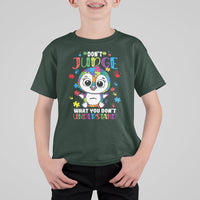 Don't Judge What You Dont Understand Autism Awarenss Penguin Kid T-Shirt - Wonder Print Shop