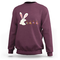 Cute Easter Bunny Eating Chocolate Happy Easter Egg Hunting Sweatshirt - Wonder Print Shop