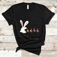 Cute Easter Bunny Eating Chocolate Happy Easter Egg Hunting T-Shirt - Wonder Print Shop