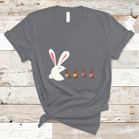 Cute Easter Bunny Eating Chocolate Happy Easter Egg Hunting T-Shirt - Wonder Print Shop