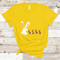 Cute Easter Bunny Eating Chocolate Happy Easter Egg Hunting T-Shirt - Wonder Print Shop