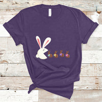 Cute Easter Bunny Eating Chocolate Happy Easter Egg Hunting T-Shirt - Wonder Print Shop