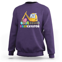 Easter Bunny Eggscavator Excavator Construction Egg Hunt Sweatshirt - Wonder Print Shop
