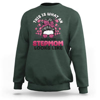 Funny Bonus Mom Sweatshirt This Is What An Awesome Stepmom Looks Like Pink Messy Bun - Wonder Print Shop