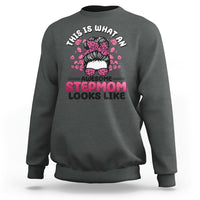 Funny Bonus Mom Sweatshirt This Is What An Awesome Stepmom Looks Like Pink Messy Bun - Wonder Print Shop