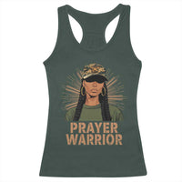 Black Prayer Warrior Racerback Tank Top Jesus God Christian Camo Girl