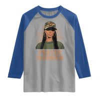 Black Prayer Warrior Raglan Shirt Jesus God Christian Camo Girl