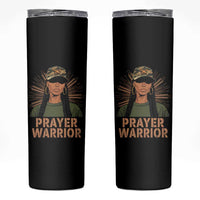 Black Prayer Warrior Skinny Tumbler Jesus God Christian Camo Girl