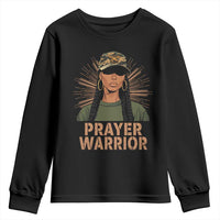 Black Prayer Warrior Youth Sweatshirt Jesus God Christian Camo Girl