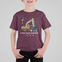 World Down Syndrome Awareness Day Bulldozer T Shirt For Kid