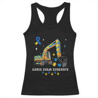 World Down Syndrome Awareness Day Bulldozer Racerback Tank Top