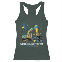 World Down Syndrome Awareness Day Bulldozer Racerback Tank Top