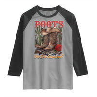 Boots On The Ground Raglan Shirt Cowgirl Line Dance Western Cowboy