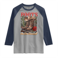 Boots On The Ground Raglan Shirt Cowgirl Line Dance Western Cowboy