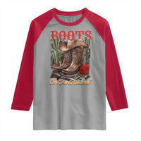 Boots On The Ground Raglan Shirt Cowgirl Line Dance Western Cowboy