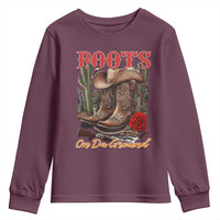 Boots On The Ground Youth Sweatshirt Cowgirl Line Dance Western Cowboy