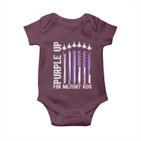 Purple Up For Military Kids Baby Onesie American Flag Air Force Military Child Month