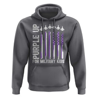 Purple Up For Military Kids Hoodie American Flag Air Force Military Child Month