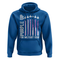 Purple Up For Military Kids Hoodie American Flag Air Force Military Child Month