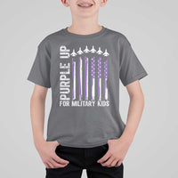 Purple Up For Military Kids T Shirt For Kid American Flag Air Force Military Child Month