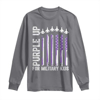 Purple Up For Military Kids Long Sleeve Shirt American Flag Air Force Military Child Month