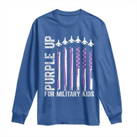 Purple Up For Military Kids Long Sleeve Shirt American Flag Air Force Military Child Month