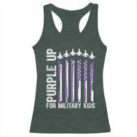 Purple Up For Military Kids Racerback Tank Top American Flag Air Force Military Child Month