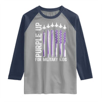 Purple Up For Military Kids Raglan Shirt American Flag Air Force Military Child Month