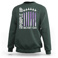 Purple Up For Military Kids Sweatshirt American Flag Air Force Military Child Month