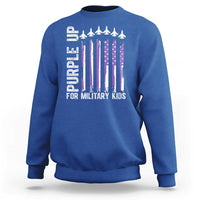 Purple Up For Military Kids Sweatshirt American Flag Air Force Military Child Month