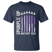 Purple Up For Military Kids T Shirt American Flag Air Force Military Child Month